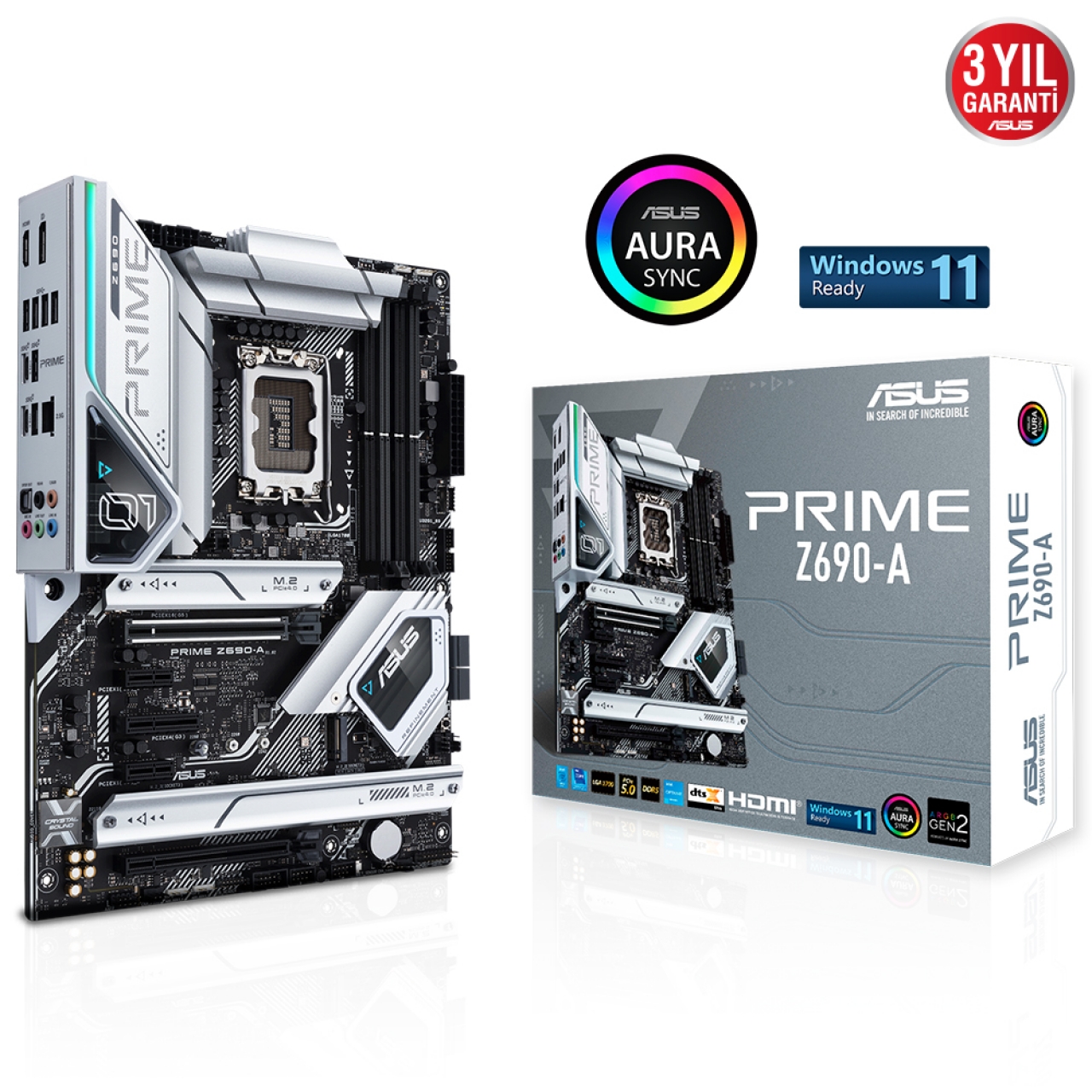 ASUS PRIME Z690-A DDR5 M2 PCIe NVME HDMI DP PCIe 16X v5.0 1700p ATX