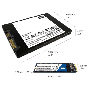 WD 250GB 2.5" 550-525MB/s SATA3 SSD DİSK Blue WDS250G2B0A