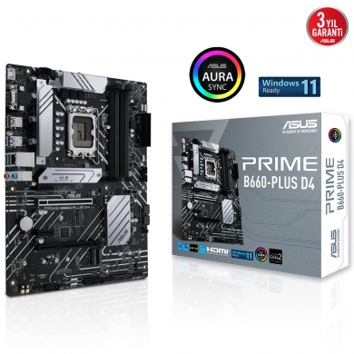 ASUS PRIME B660-PLUS D4 DDR4 HDMI DP PCIe 16X v4.0 1700p ATX