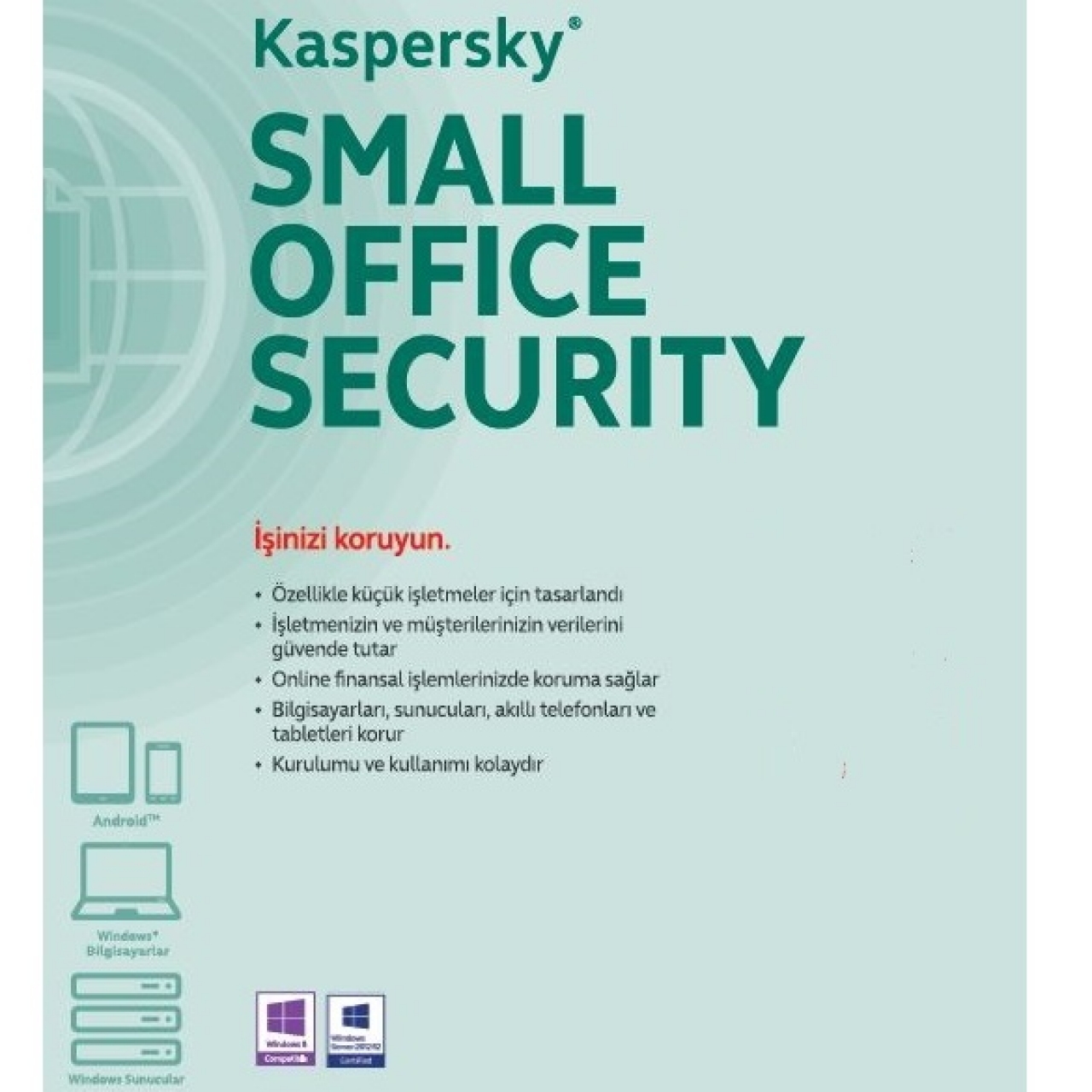 KASPERSKY Small Office Security 1yıl 2server + 15kullanıcı + 15 mobil cihaz
