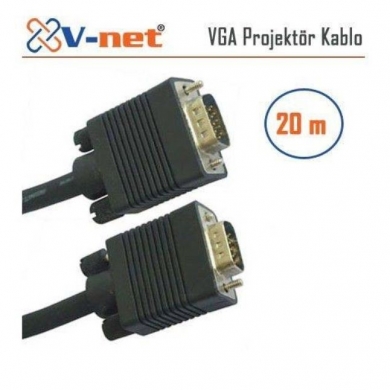V-net VGA 20m Video Projektör kablosu, Gold Plated
