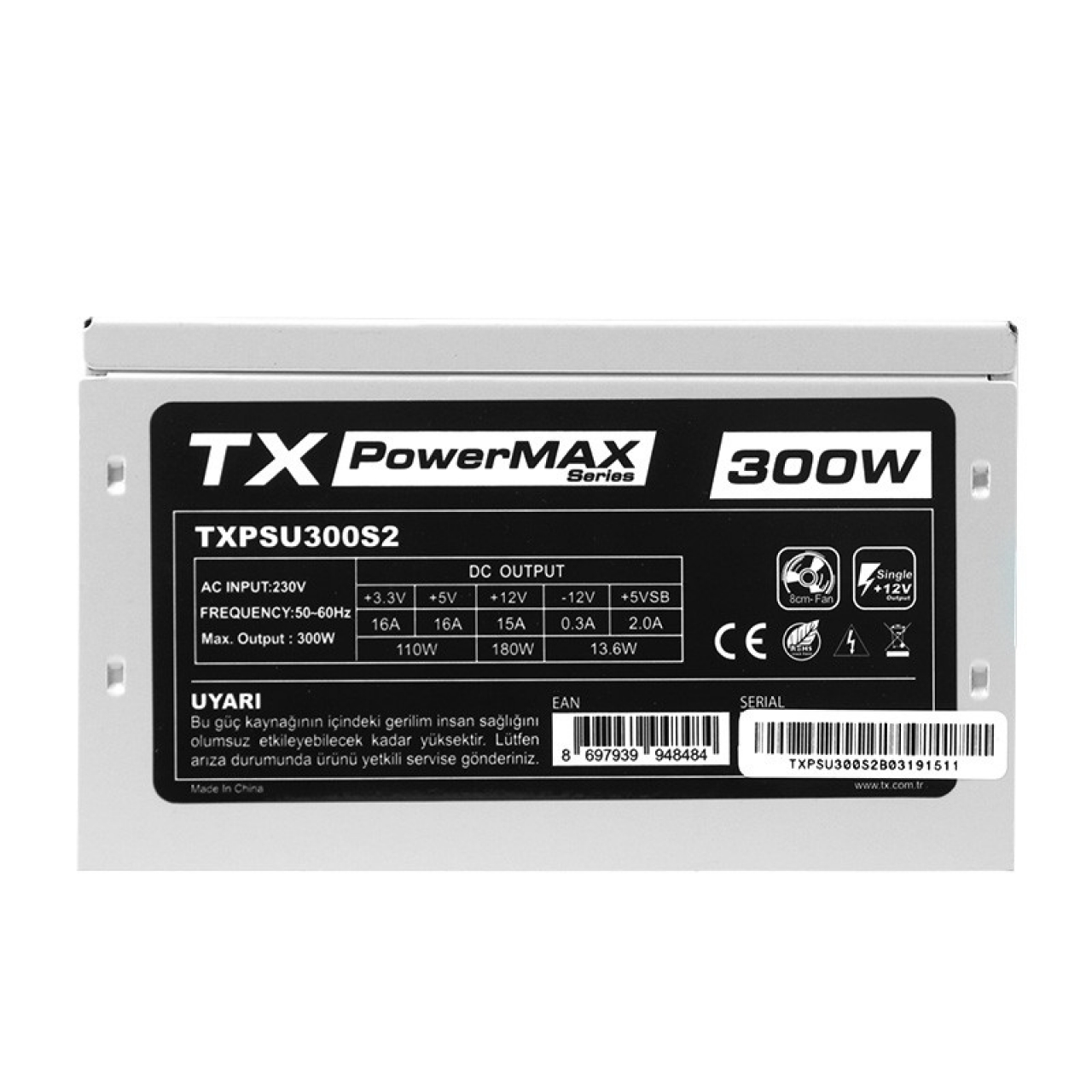TX POWERMAX 300W TXPSU300C1 12CM FAN POWER SUPPLY