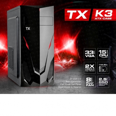 TX K3 TXCHK3P250 250W Standart Mid-Tower PC Kasası
