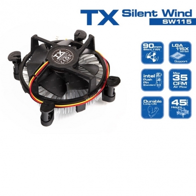 TX 90mm TXCCSW115 Hava Soğutmalı Intel İşlemci Fanı 1x Fanlı