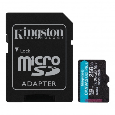 KINGSTON 256GB mSD CanvasGo Hafıza Kartı SDCG3/256GB