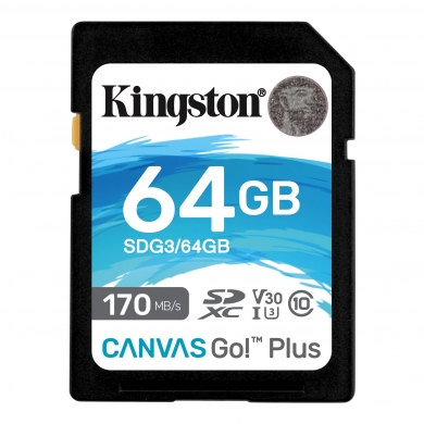 KINGSTON 64GB CANVAS GO+ SDG3/64GB SDHC HAFIZA KARTI