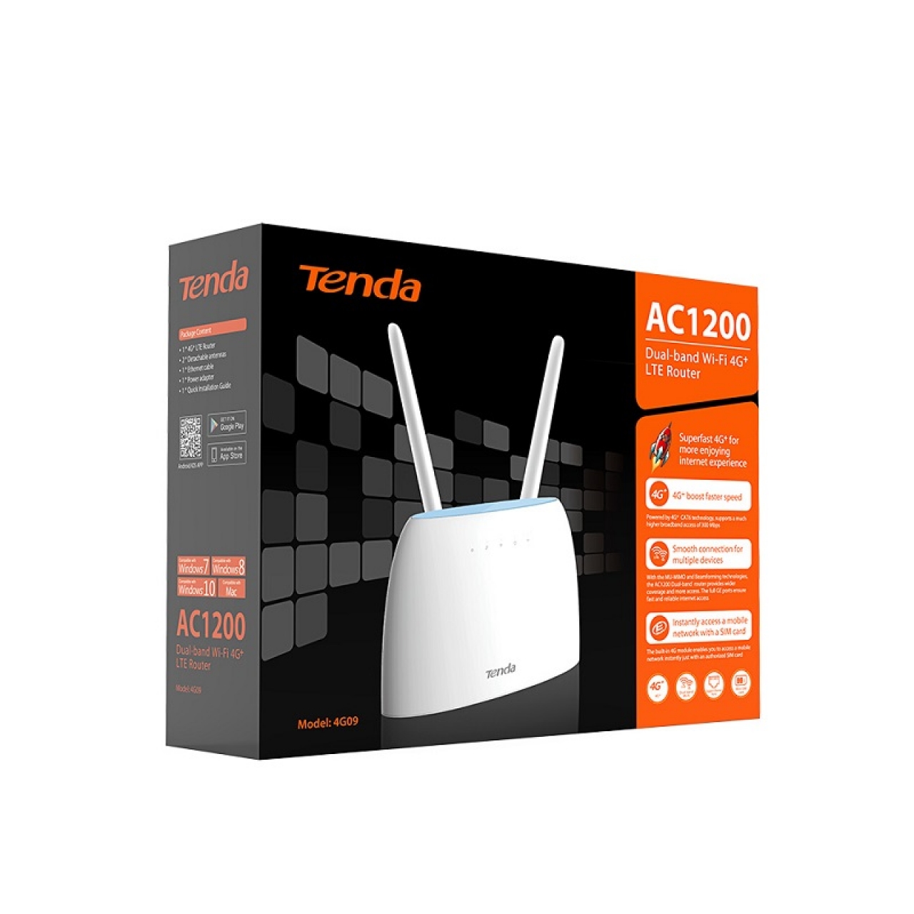 TENDA 4G09 4G301 1200mbps AC1200 Dual Band 4G LTE Router