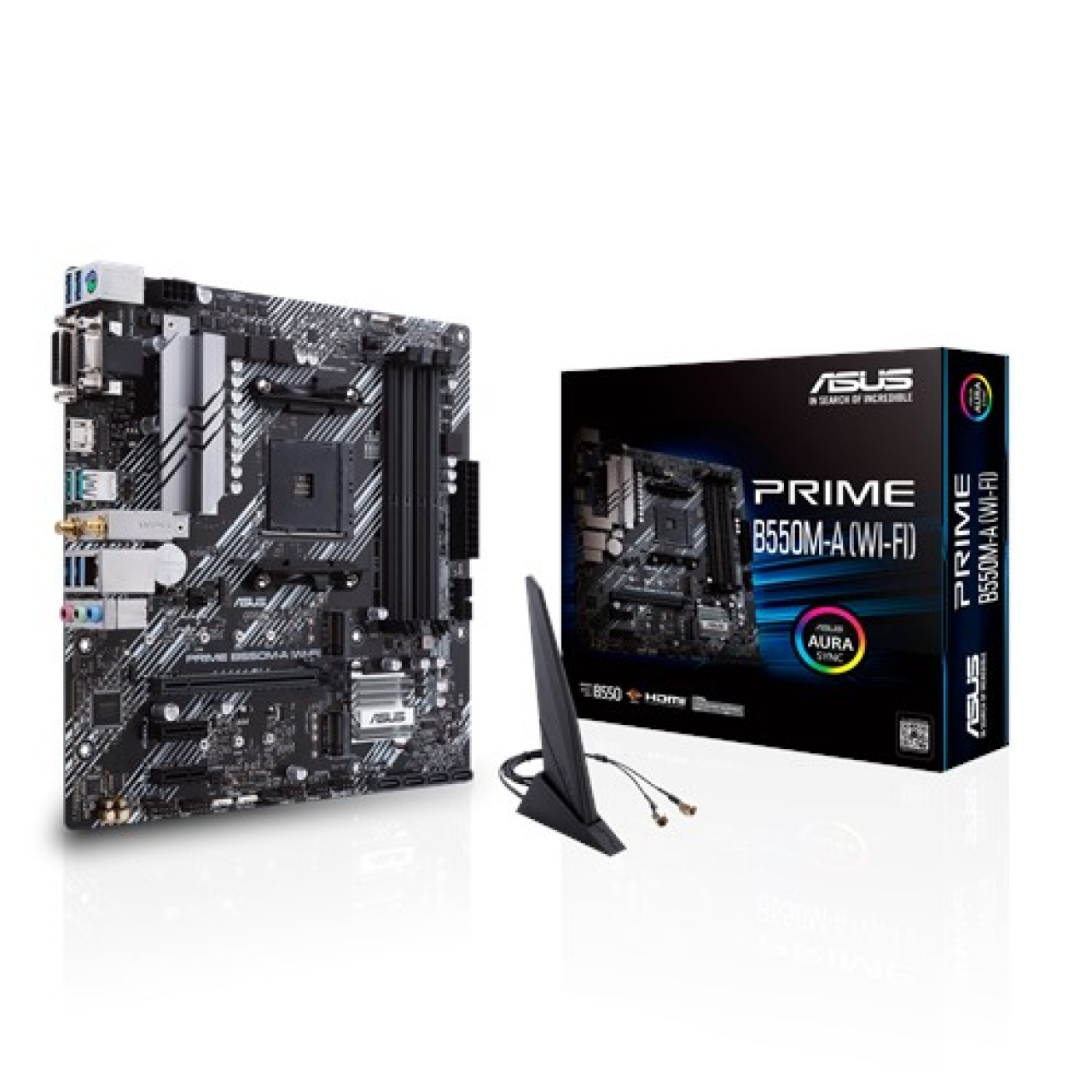 ASUS PRIME B550M-A WIFI DDR4 M2 PCIe NVME HDMI DVI PCIe 16X v4.0 AM4 mATX