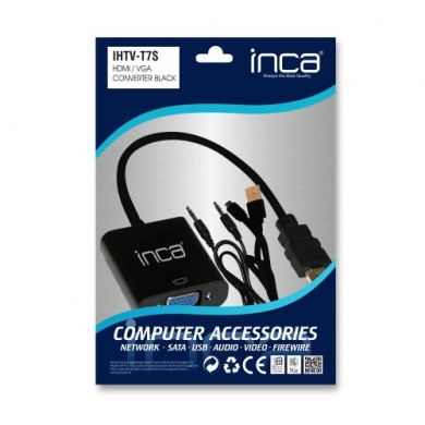 INCA IHTV-7TS 0.15metre HDMI-VGA (D) Görüntü Adaptörü Siyah Sesli 1080p