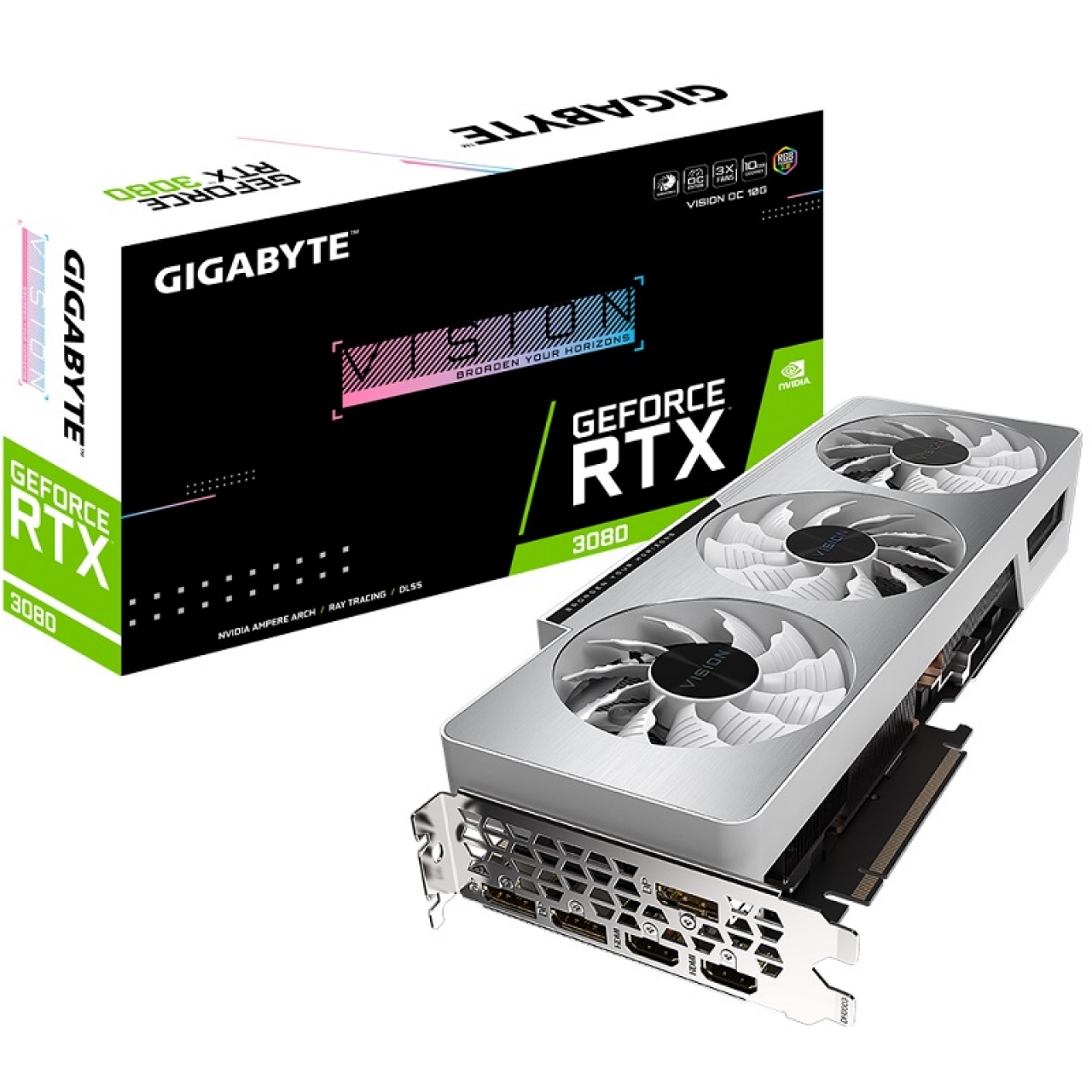 GIGABYTE RTX3080 10GB VISION GV-N3080VISION OC-10GD GDDR6X 320bit HDMI DP PCIe 16X v4.0