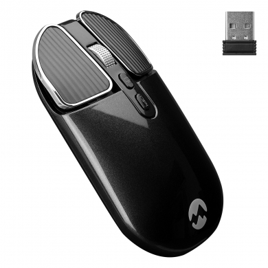 EVEREST SM-619 Metalik Siyah 1600dpi Süper Sessiz Şarjlı Premium Kablosuz Mouse