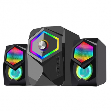 Rampage RMS-175BT 2+1 5W*2 Bluetooth+USB-TF-FM Rainbow Aydınlatmalı Gaming Speaker