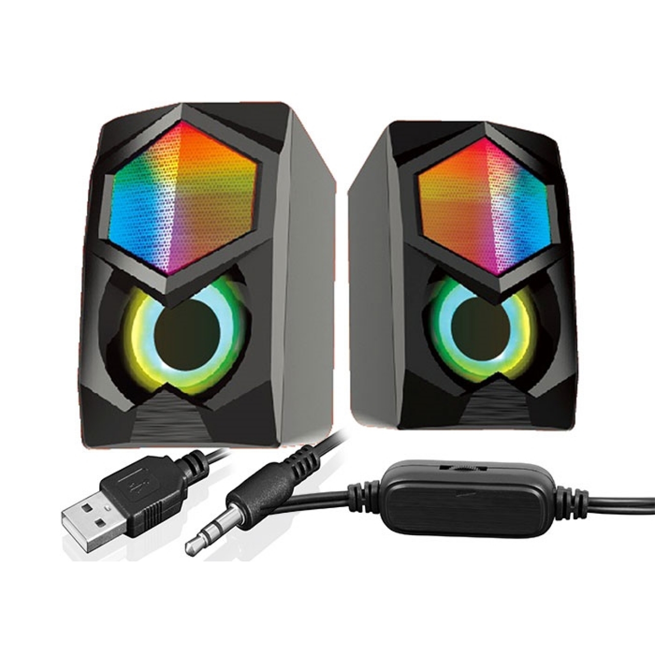 Rampage RMS-N29 2.0 3W*2 USB 5V Rainbow Aydınlatmalı Gaming Speaker