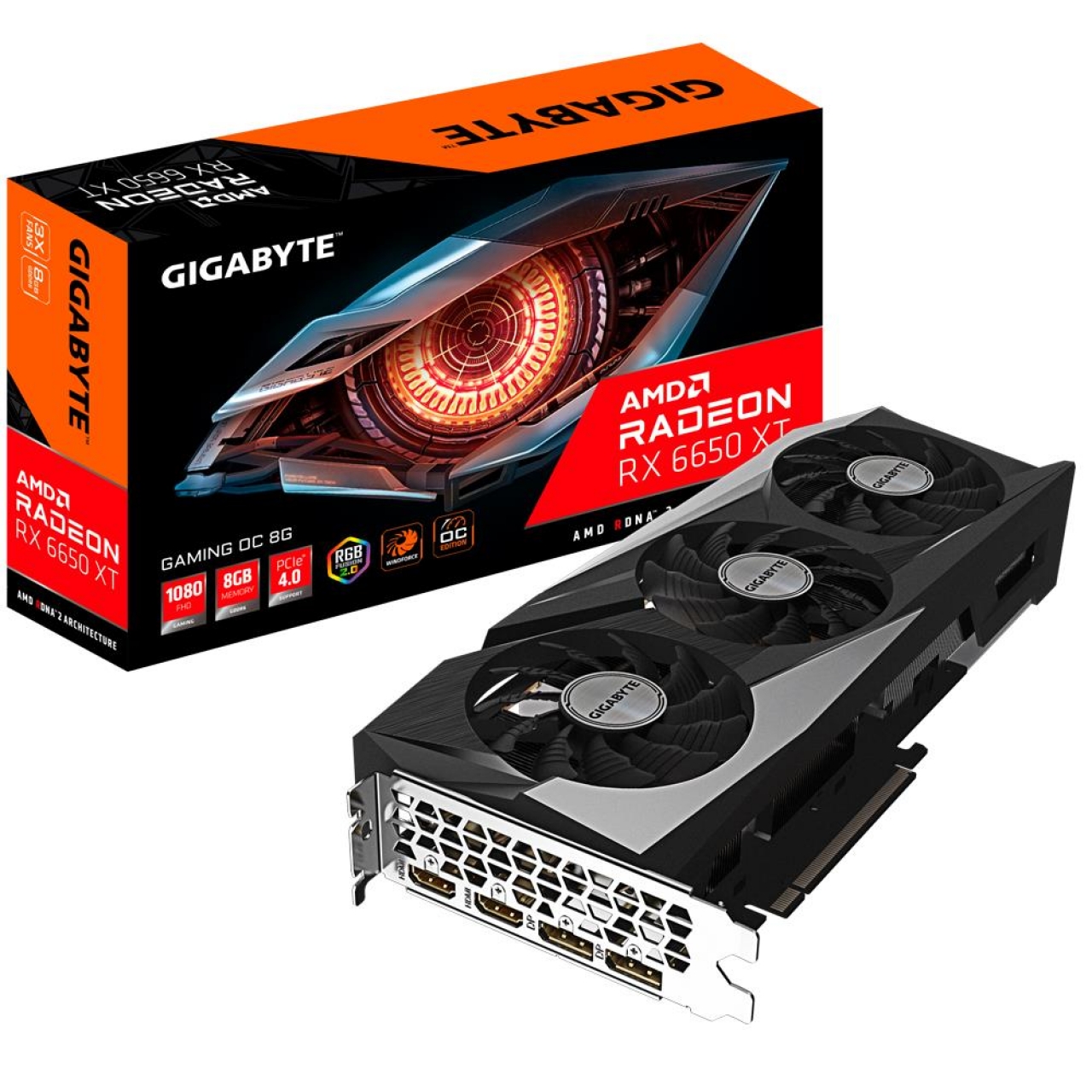 GIGBAYTE 8GB RX6650XT GAMING GV-R665XTGAM OC-8GD 128Bit GDDR6 PCIE 4.0