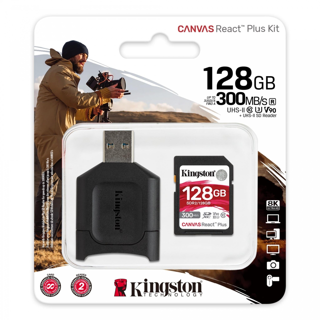 KINGSTON 128GB CANVAS REACT PLUS SDR2/128GB SDHC PROFESYONEL HAFIZA KARTI