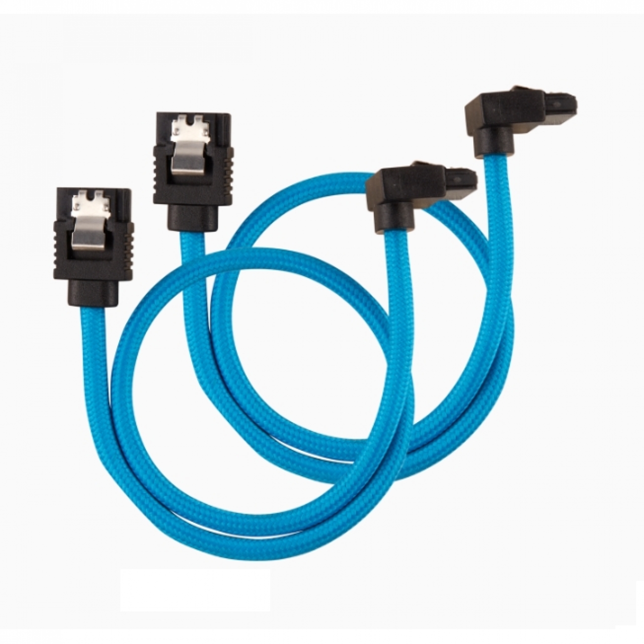 CORSAIR CC-8900281 Premium Sleeved SATA 6Gbps 30cm 90° Connector Cable — Blue