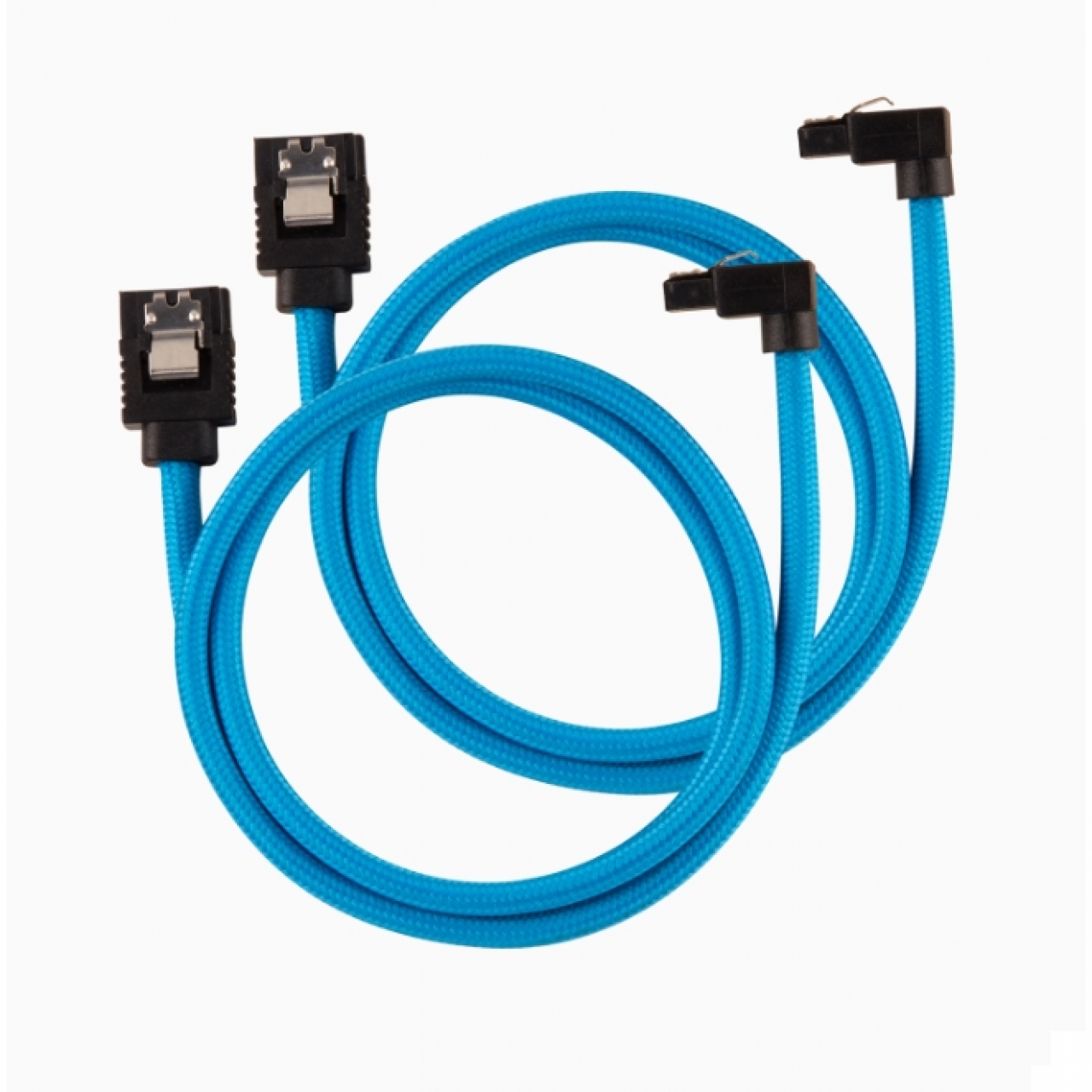 CORSAIR CC-8900285 Premium Sleeved SATA 6Gbps 60cm 90° Connector Cable — Blue