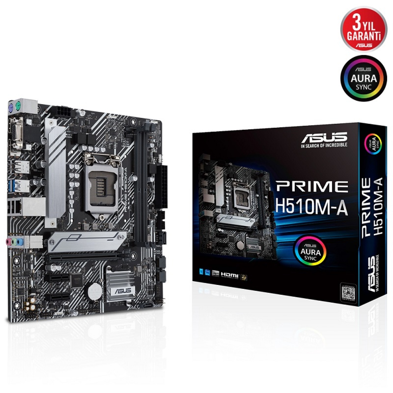 ASUS PRIME H510M-A DDR4 M2 PCIe NVME HDMI DP PCIe 16X v4.0 1200p v2 mATX