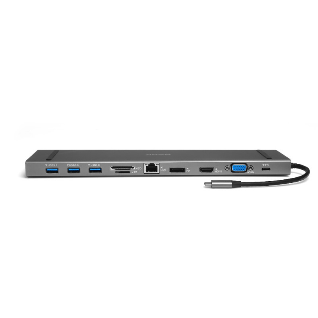 DARK USB 3.1 Gen1 Type-C Ethernet /USB-C PD/ HDMI/ Display Port/ VGA /Kart Okuyucu/ 3xUSB 3.0 / Kulaklık Çoklayıcı Dönüştürücü Çevirici HUB