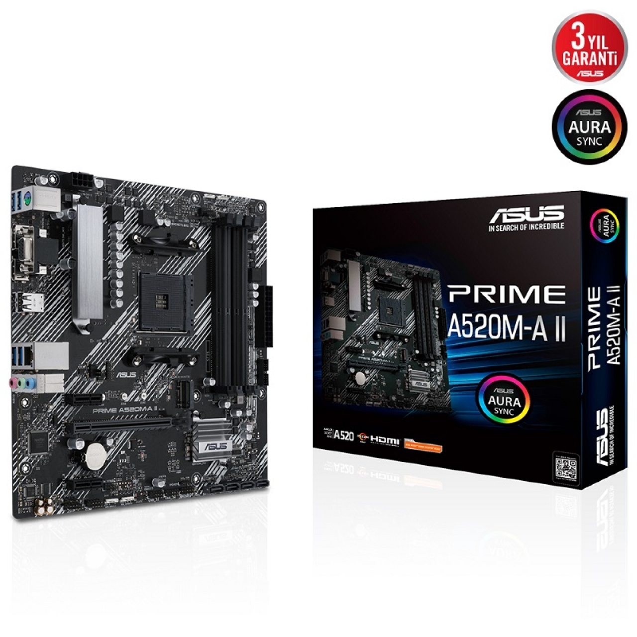 ASUS PRIME A520M-A II DDR4 M2 PCIe NVME HDMI DP PCIe 16X v3.0 AM4 mATX